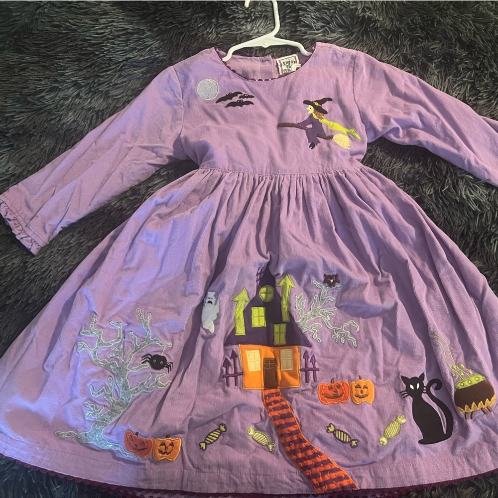 Girls Cotton Kids Halloween corduroy dress.